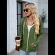 thumbnail image 5 of Sudadera con Capucha Informal con Cremallera para Mujer, Cómoda, Holgada, de Larga, Color Liso, con Bolsillos. Verde S, 5 of 9