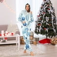 thumbnail image 5 of Leaves Blueberries Adult Onesie Pajamas Slim Fit Christmas One Piece Suit Pjs for Women and Men Hooded Zipper, 5 of 7