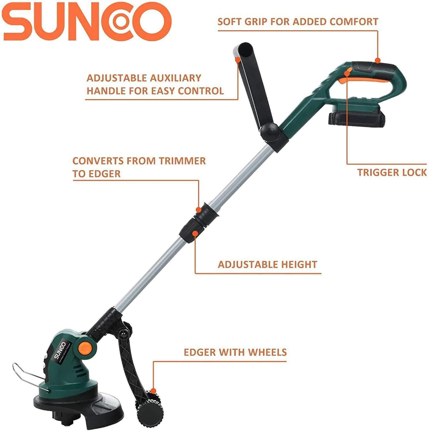 UBesGoo Cordless String Trimmers, 2 in 1 Cordless Trimmer Edger, Battery & Charger Included, 12 Inch