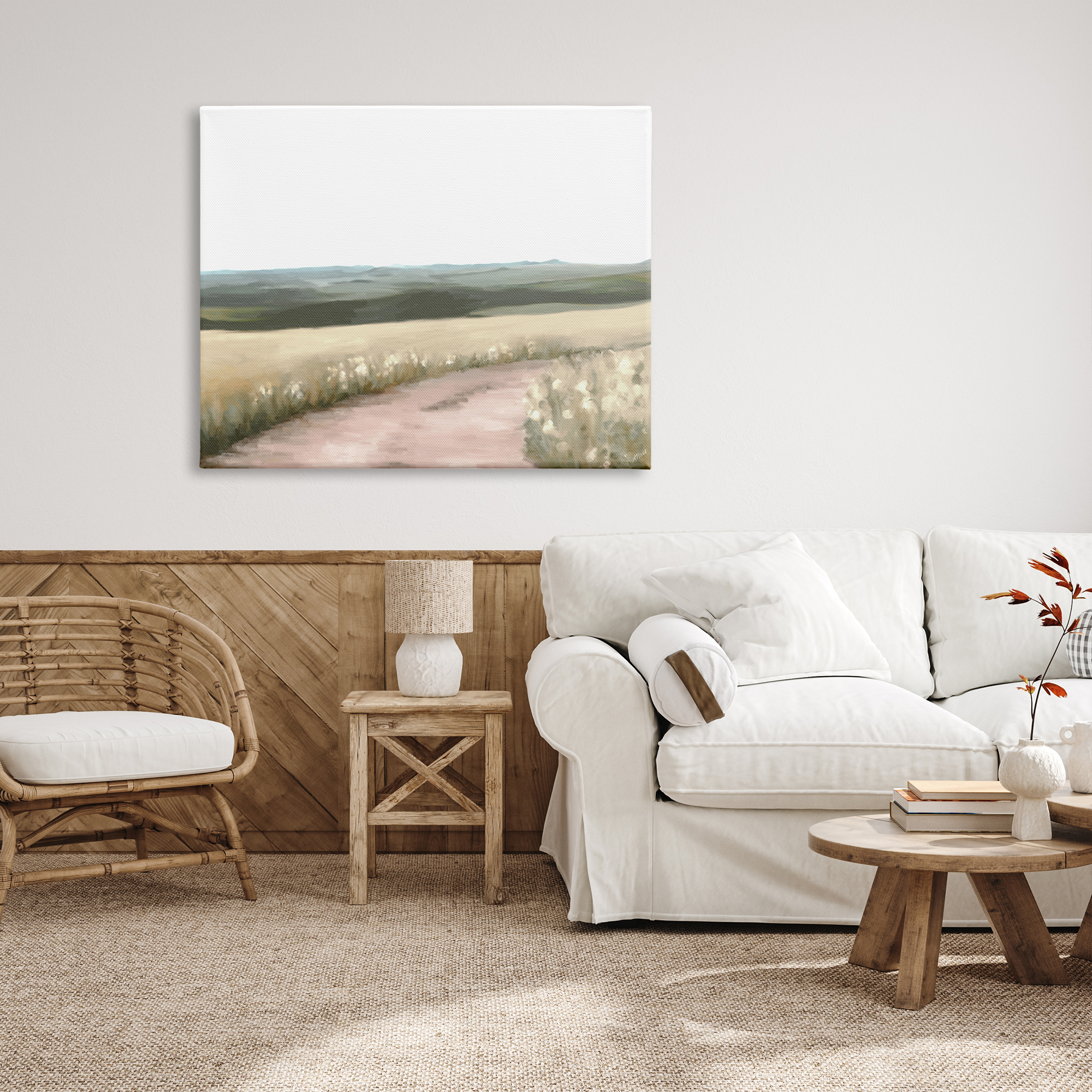 Stupell Industries Country Trail Scenery Nature Painting Gallery Wrapped Canvas Print Wall Art, 48 x 36