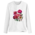 thumbnail image 4 of Pompotops T-shirt Décontracté Imprimé pour Femmes Col Rond Manches Longues Blouse, 4 of 7