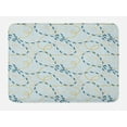 thumbnail image 1 of Blue Nautical Bath Mat, Repeating Ropes Chains Motifs on Pastel Colored Background Pattern, Plush Bathroom Decor Mat with Non Slip Backing, 29.5" X 17.5", Pale Blue Dark Yellow, by Ambesonne, 1 of 2