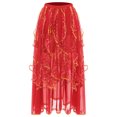 thumbnail image 3 of Haitryli Womens Belly Dance Chiffon Skirt Elastic Waistband Arabian Dance Skirt Dancer Outfits Red S, 3 of 6