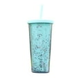thumbnail image 2 of D-GROEE 24OZ/710ml Glitter Tumbler With Straw Double Wall Acrylic Silver Glitter Cup,Leak-Proof, Juice Iced Coffee Tumbler Cup, 2 of 8