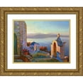 thumbnail image 1 of Obuchovsky, Yury 32x25 Gold Ornate Wood Framed with Double Matting Museum Art Print Titled - Morning on Santorini, 1 of 4