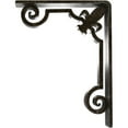 thumbnail image 4 of Ekena Millwork 2"W x 5 1/2"D x 8"H Fleur De Lis Wrought Iron Bracket, (Triple center brace), Antiqued Warm Silver, 4 of 8