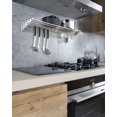 thumbnail image 4 of Yiwa Kitchen Storage Rack and Organization, Stainless Steel Metal Wall Shelf with 10 S Hooks, 4 of 7