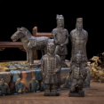 thumbnail image 1 of THY Set of 5 Antique Reproduction Qin Dynasty Terracotta Warrior Statuette Miniatures - Black, 1 of 7