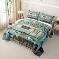 thumbnail image 3 of Erosebridal Cute Camper Bed Spread Queen for Boys Girls, Happy Camping Queen Coverlet Set, 3 Pieces 1 Quilt and 2 Pillowcases, 3 of 7