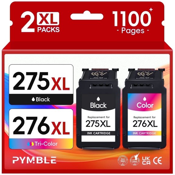 275XL Ink Cartridges for Canon ink 275 and 276 for Canon PG 275 CL276 Ink for Pixma TS3522 TS3520 TS3500 TR4722 (2 Pack, 275 Ink Cartridges)
