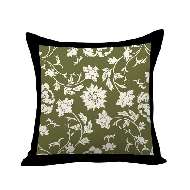 Fiudx Funda de Almohada con Estampado de Hojas, Juego de Fundas de Cojín de Algodón, Decoración para Sofá Cama, Suave y Duradera, para Uso En Interiores y Exteriores, Regalo para Familiares y Amigos.