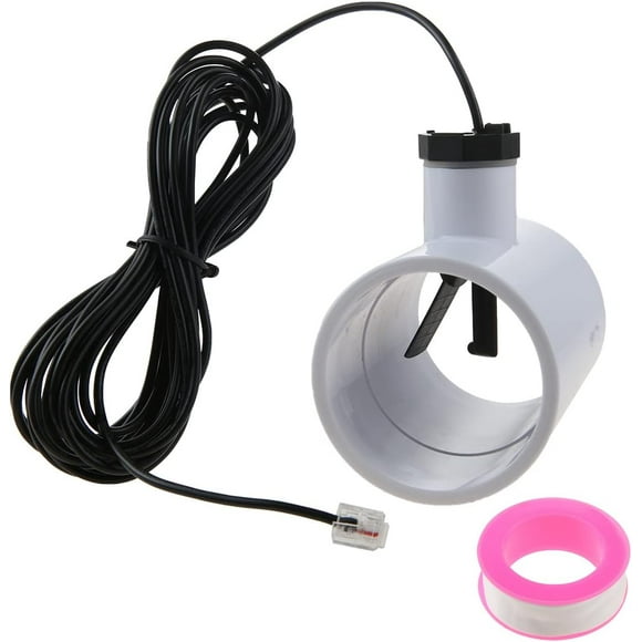 GLX-FLO-RP Flow Switch, Pool Flow Sensor Replacement for Hayward and Goldline Aquarite Salt Systems, Chlorine Generator, with Tee 15-Feet Cable