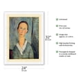 thumbnail image 2 of Girl in a Sailor's Blouse - From an Original Color Painting by Amedeo Modigliani c.1918 - Japanese Unryu Rice Paper Art Print 24 x 32 in, 2 of 4