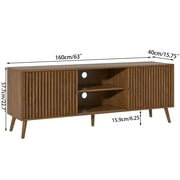 Modern TV Stand for TVs up to 70, Sliding Doors, Entertainment Center with Storage, Media Console