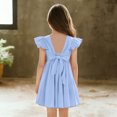 thumbnail image 3 of FAIWAD Girls Summer Dress Flutter Sleeve Ruffle Crewneck A-Line Dress Casual Cute Flowy Beach Sundress, 3 of 9