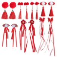 thumbnail image 1 of 7 Pairs Delicate Chinese Style Kids Hair Clips Chic New Year Tassel Hairpins, 1 of 3