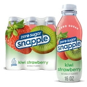 Snapple Zero Sugar Strawberry Kiwi, Bottled Tea Drink, 16 fl oz, 6 Bottles