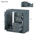 thumbnail image 6 of 30" Bathroom Vanity Cabinet With Sink Top Combo Set Soft Closing Doors 3 Drawers Resin Sink Free Standing Cabinet Bathroom Vanities For Bathroom Garage Garden, 6 of 7