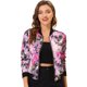 thumbnail image 1 of Dde San Patricio ChaqueDe Bombardero Floral LigeCon CremalleY Cuello Alto PaMujer FucsXL, 1 of 6