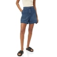 thumbnail image 2 of Women High Waist Denim Shorts, Casual Wide Leg Cargo Jean Shorts with Patch Pockets, 2 of 6