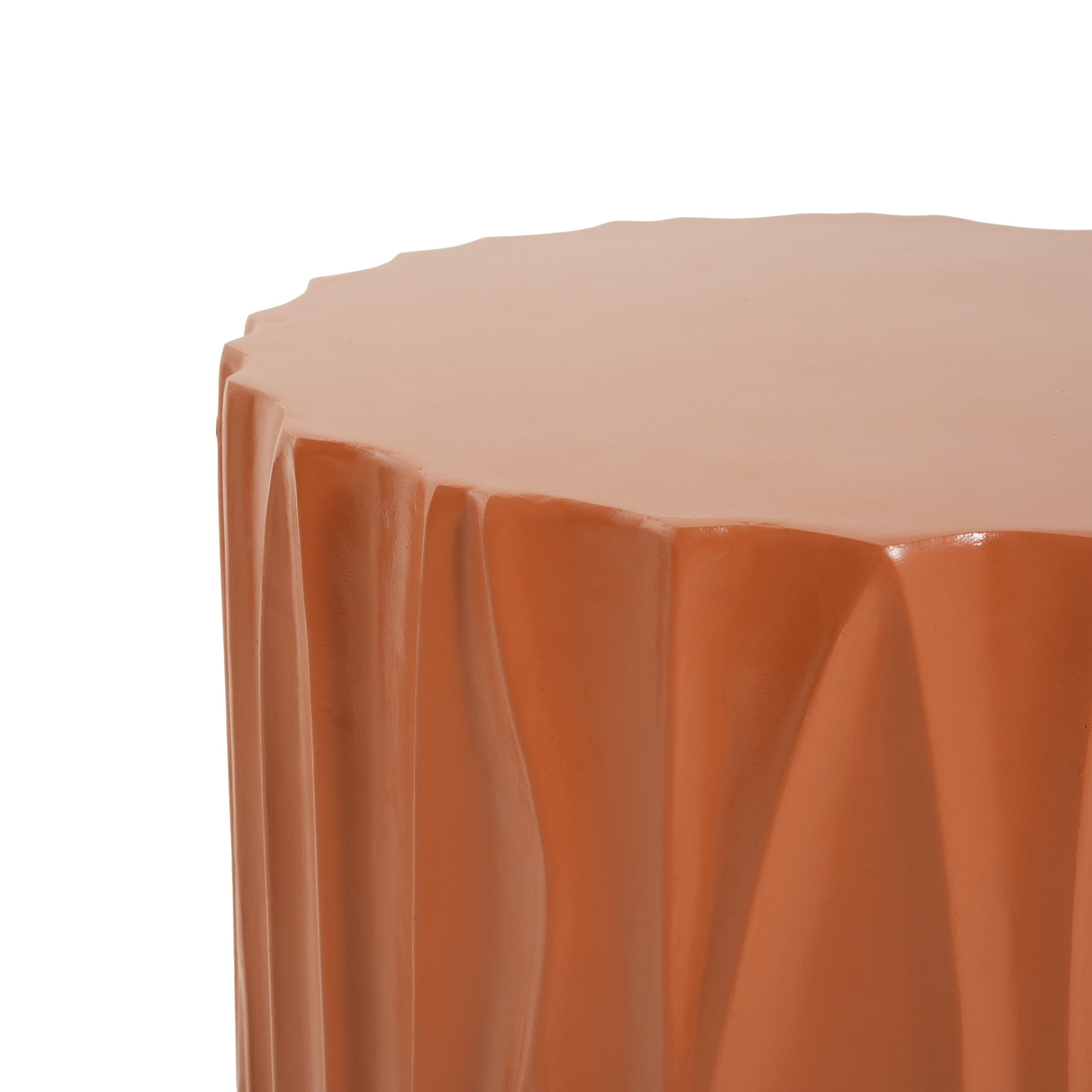 Christopher Knight Home 15.75" MGO Side Table, Wave Textured Accent End Table for Indoor/Outdoor, Terracotta