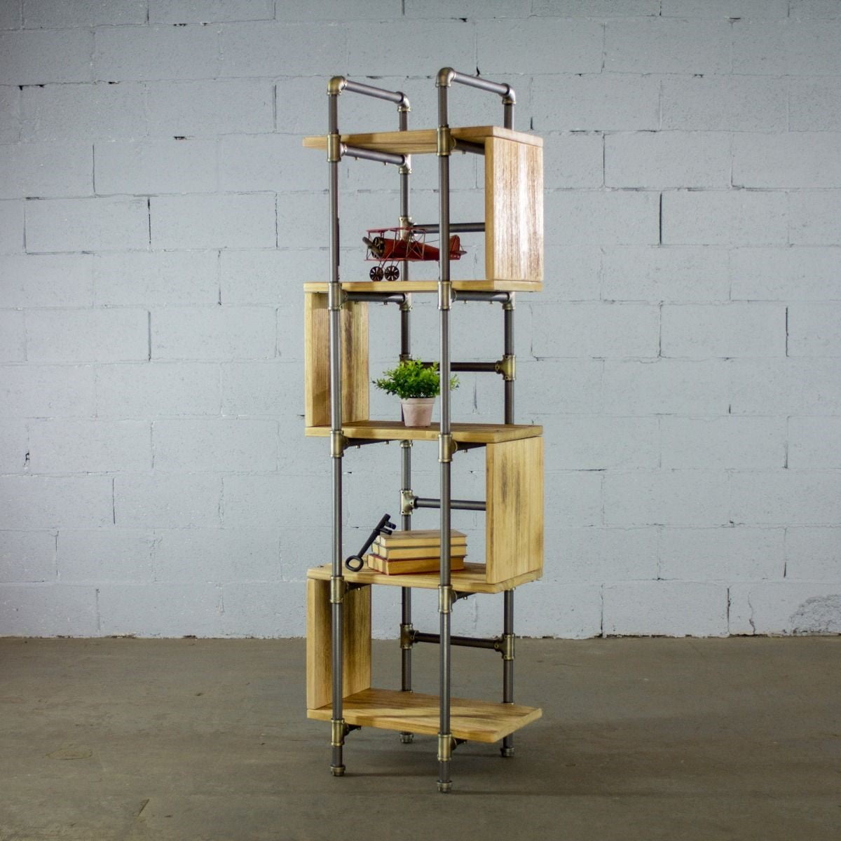 Tucson Modern Industrial 69Inch Tall and Narrow 5Shelf Open Etagere