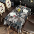 thumbnail image 2 of Beige Blue Camo Mixed Shapes Pattern Rectangle Tablecloth 60"x120",Waterproof Polyester Rectangle Table Cloth, Wipeable Spillproof Polyester Tablecloth for Dining, Camping, Indoor and Outdoor, 2 of 6