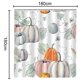 thumbnail image 2 of Cortina de baño con diseño de calabazas otoñales de acuarela con ramas doradas, hojas que caen, cosecha, día de Acción de Gracias, tela impermeable, lavable a máquina, con ganchos, 72" de ancho x 72", 2 of 5