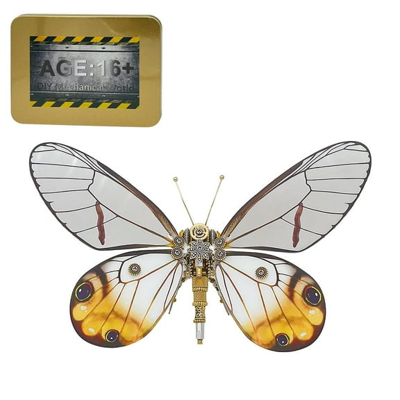 3D Metal Puzzle Butterfly Model Kits, 150PCS Steampunk 3D Metal DIY Assembly Mechanical Model Home Decor Craft Gifts for Teens & Adults Collectors