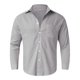 thumbnail image 2 of Camisas Para Hombre Talla Extra Camisa de manga larga con bolsillo de solapa de color sólido suelto casual de moda para hombre (Grey, 3XL), 2 of 4