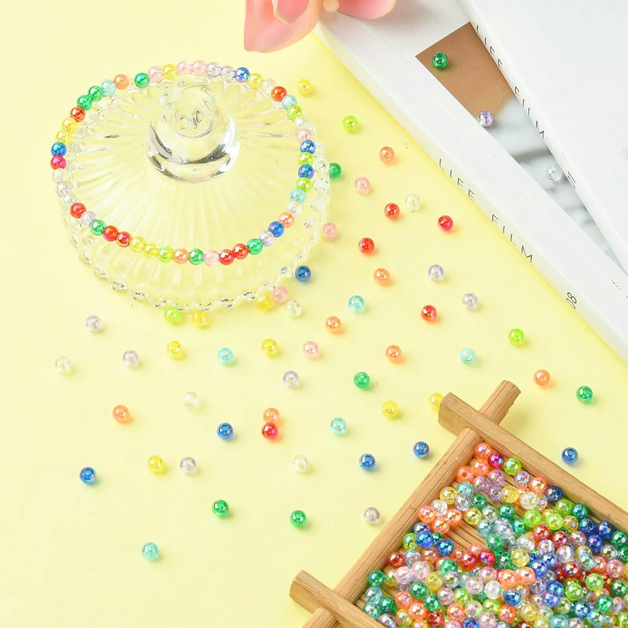 U8MO 3000x Transparent Acrylic Beads for DIY Jewelry Craft Making Bracelet Supplies