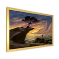 thumbnail image 2 of Designart 'Tree On A Sea Cliff At Evening Light' Lake House Framed Art Print, 2 of 4