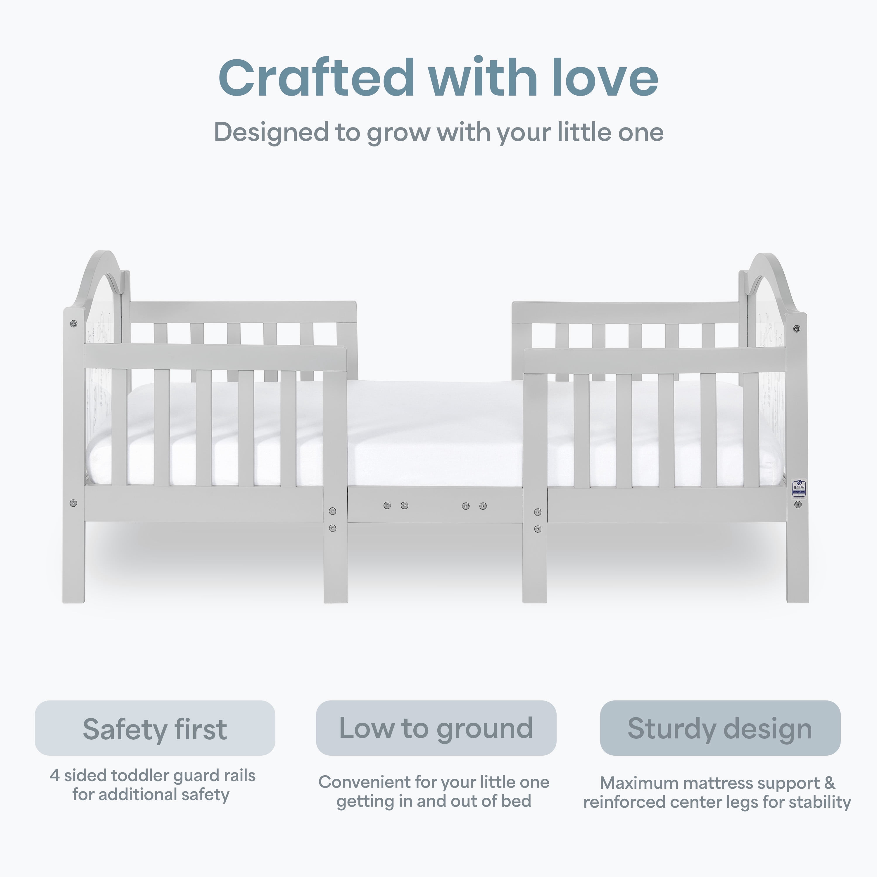 Dream On Me Rosie Toddler Bed In Grey