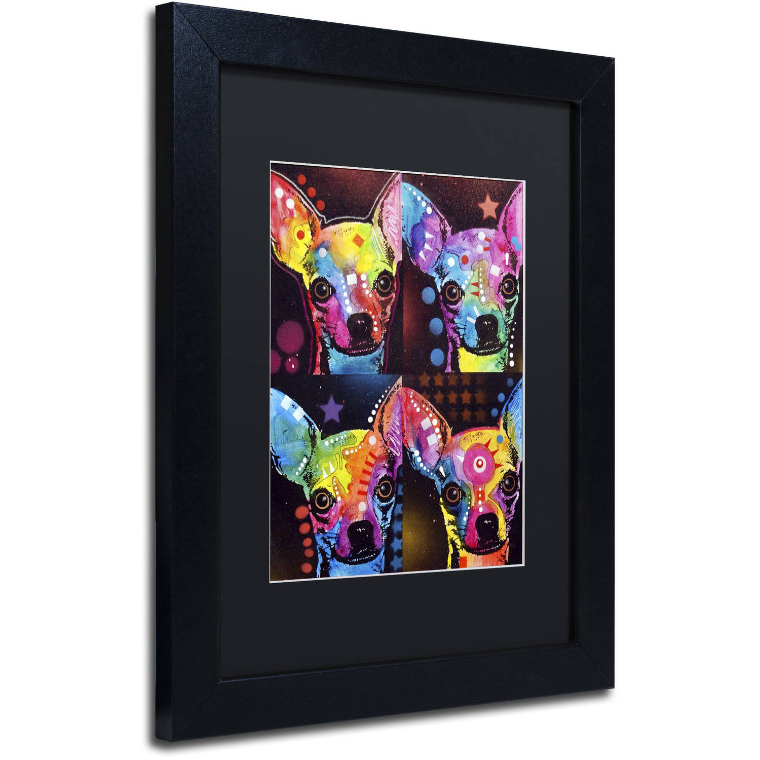 Trademark Fine Art "Chihuahua 4x" Canvas Art by Dean Russo, Black Matte, Black Frame