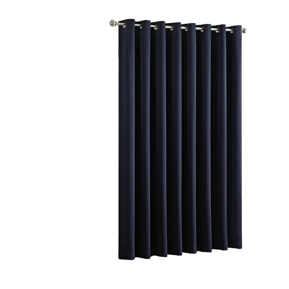 Eclipse Tricia Patio Door Panel, Room Darkening Single Curtain Panel for Sliding Door, 84 in long x 100 in wide, Midnight