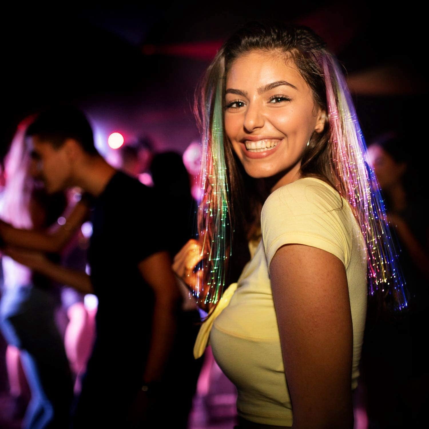 LINLIN Light Up Hair, LED Hair Extensions LED Hair Led Luminous Wig LED Luminous Braids Hair Fiber Jewelry Luminous