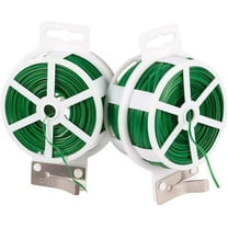 2pcs 2 rolls 100m/roll Garden Plant Twist Tie Tomatoes Tie Twine with Cutter Green Twist Cable Cord Wire for Gardening Organizing Home Office (2.3mm wide)