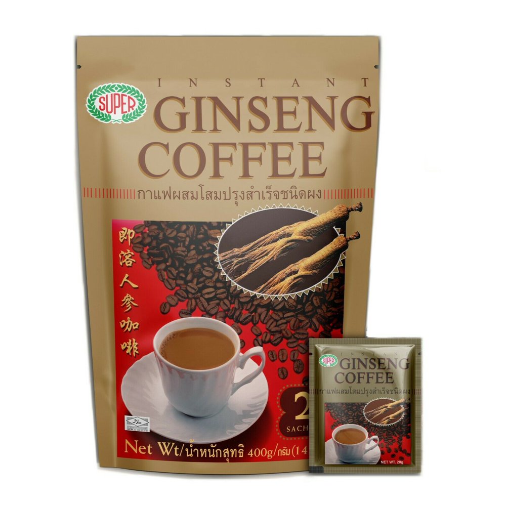 (2 Pack) Super Instant Ginseng Coffee 2 x (20 Sachets, 400g
