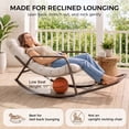 thumbnail image 3 of RADIATA Oversized Rocking Chair with Footrest, Patio Papasan Rocking Recliner for Indoor Outdoor Use, Heavy Duty Steel Lounge Chair, 400lbs, Beige, 3 of 9