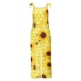 thumbnail image 4 of Sentmoon Rompers for Women Bee Print Loose Wide Leg Overalls with Pockets Adjustable Spaghetti Strap Crew Neck Sleeveless Baggy Outfits Summer Bee Festival Womens for Beach Vacation Yellow S, 4 of 5