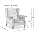 thumbnail image 3 of Accent Chair for Living Room, Boho Chic Wingback Accent Arm Chair, Floral & Leopard, Blue-Teal & Purple Velvet, 3 of 9