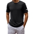 thumbnail image 3 of SHenli Men's T Shirts Short Sleeve Heavyweight Textured Shirts Heavy Cotton T-Shirts Streetwear Washed Tops Classic Knit Pullover Tees, 3 of 5