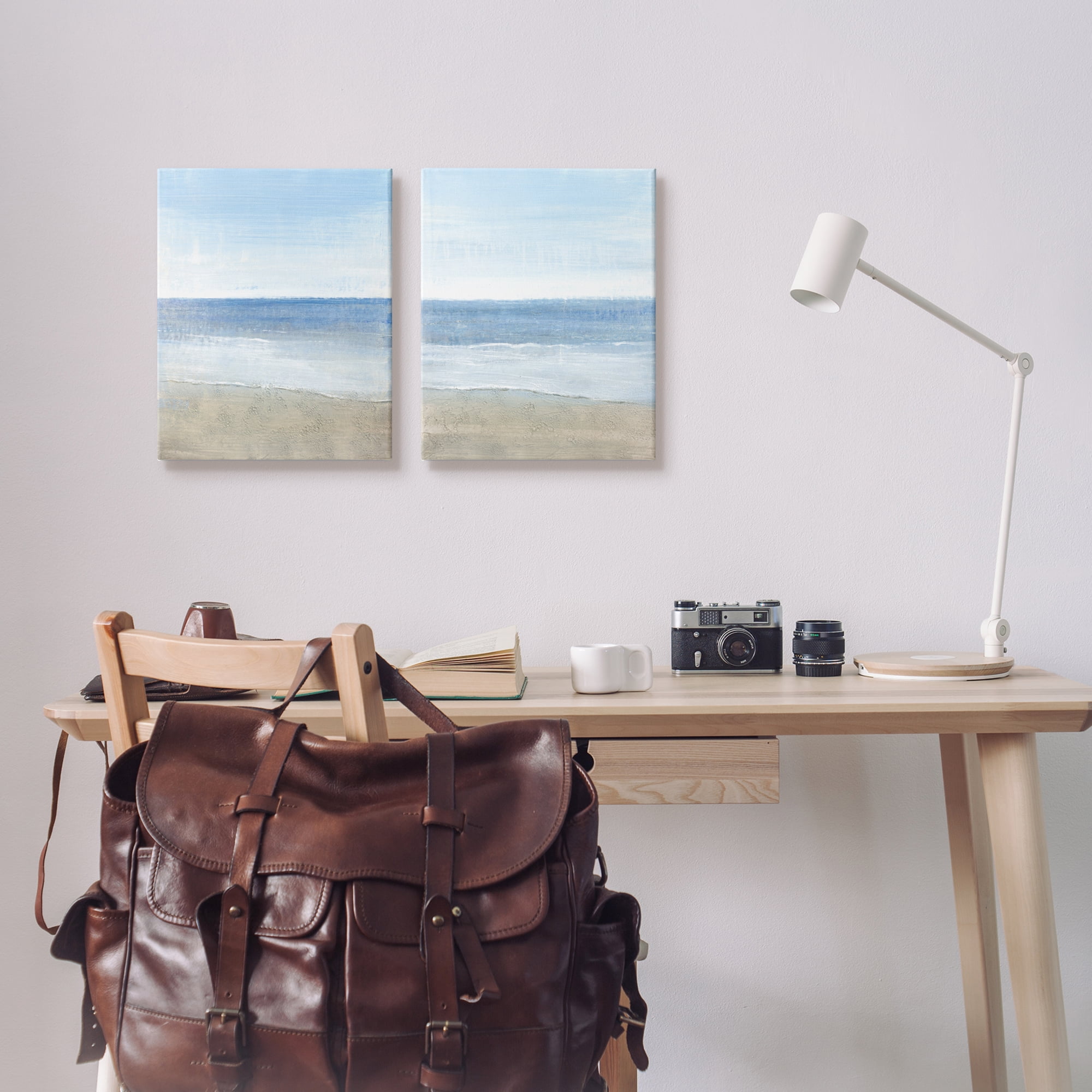 Stupell Industries Coastal Seafoam Beach Waves Soft Tide Landscape Canvas Wall Art, 16 x 20