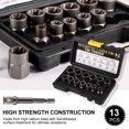 thumbnail image 2 of Tignapoo Ensemble de 14 Pcs Extracteur d'Écrou à Filetage Inversé pour Vis de Sécurité BBA, Outil de Retrait de Boulons Endommagés avec Douilles Antidérapantes, 2 of 6