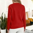 thumbnail image 4 of Women's Sherpa Lined Sweatshirts Warm Winter Fleece Crewneck Pullover Thermal Casual Soft Long Sleeve Thick Tops Red M, 4 of 8