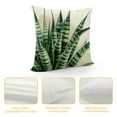 thumbnail image 4 of JEUXUS Short Plush Pillow Case Green Plant Picture White, 4 of 5