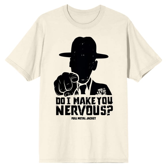 Full Metal Jacket Do I Make You Nervous Crew Neck Short Sleeve Natural Men's T-shirt-XL