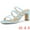 Blue, variant on Unique Bargains Women's Slip-On Crisscross Strap Block Heels Sandals Bling Pink (Size 7.5)