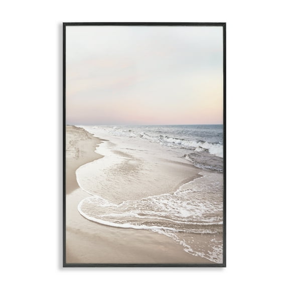 Stupell Industries Beautiful Beach Oasis Nautical & Beach Photography Black Framed Art Print Wall Art, 12 x 18