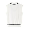thumbnail image 4 of Zshosam Baby Kids Sweater Vest Soft School Uniform Sleveeless Waistcoat Vest(White,4-5 Years), 4 of 6